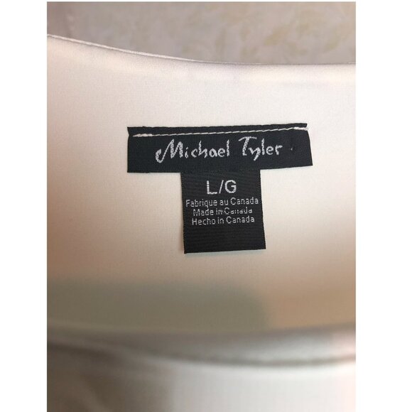 Michael Tyler made in Canada Layered open shoulders flowy ocean pattern soft top - Picture 3 of 4